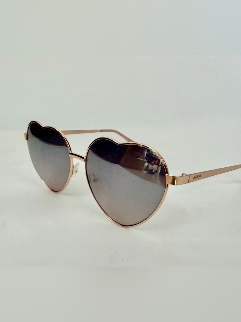 Vintage Guess Heart Shaped Sunglasses GF0335 28U GunMetal Frame 58-15-140
